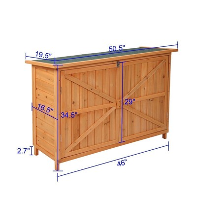 Wooden Garden Shed Lockers Natural Wood Color Door W/ Fir Wood