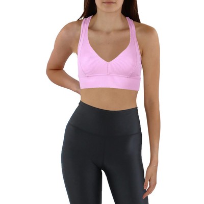 Спортивный бюстгальтер для йоги Year of Ours женский Victoria Pink в рубчик Athletic XS BHFO 4415
