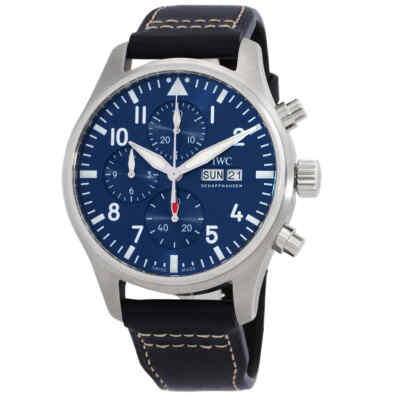Мужские часы IWC Pilots с хронографом и автоматическим синим циферблатом IW378003