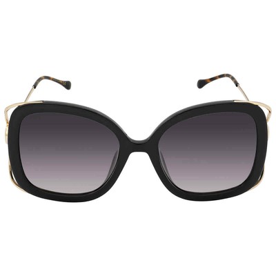 Pre-owned Gucci Grey Butterfly Ladies Sunglasses Gg1021s 002 56 Gg1021s 002 56 In Gray