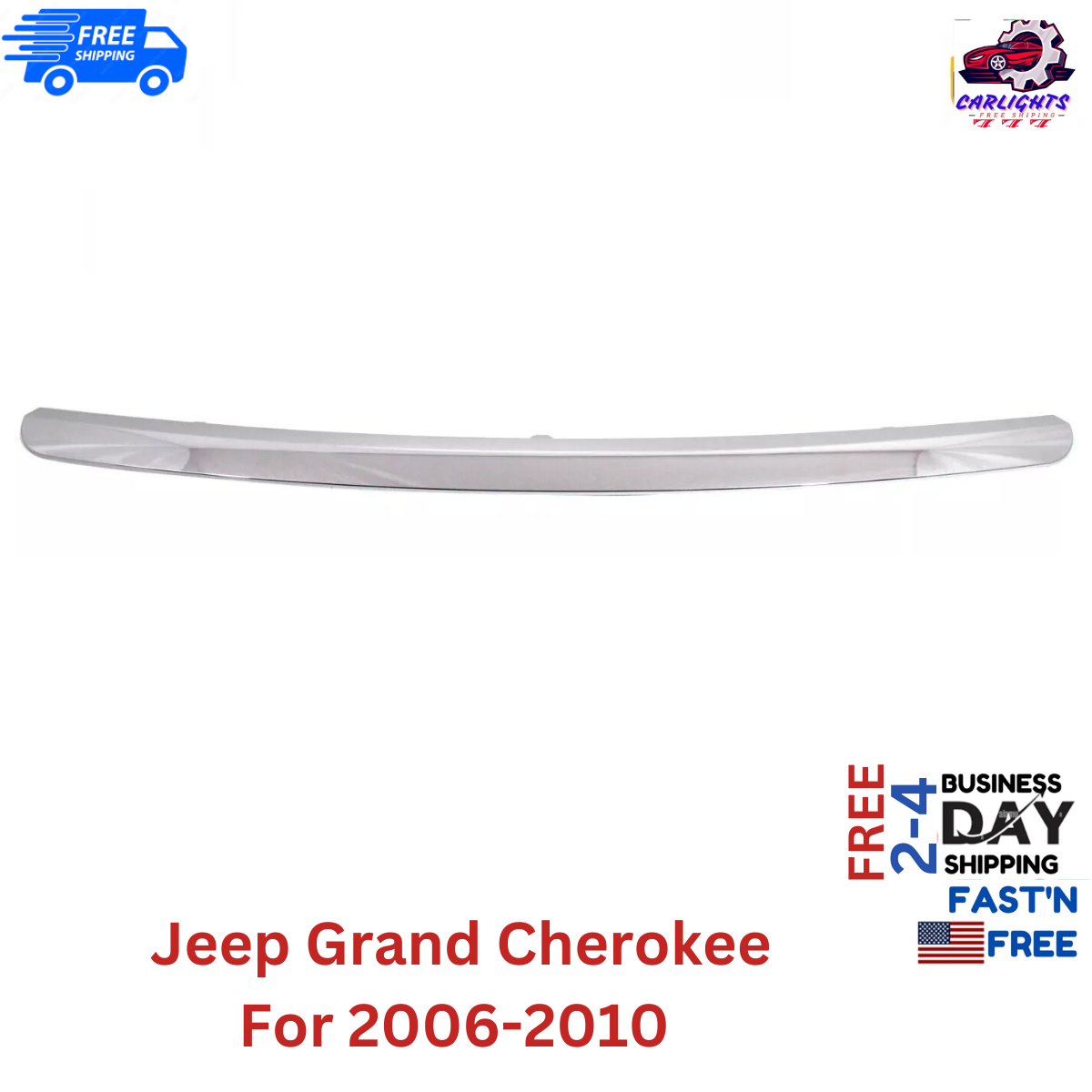 Fits Jeep Grand Cherokee Bumper Trim Molding For 2006-2010 Front Chrome