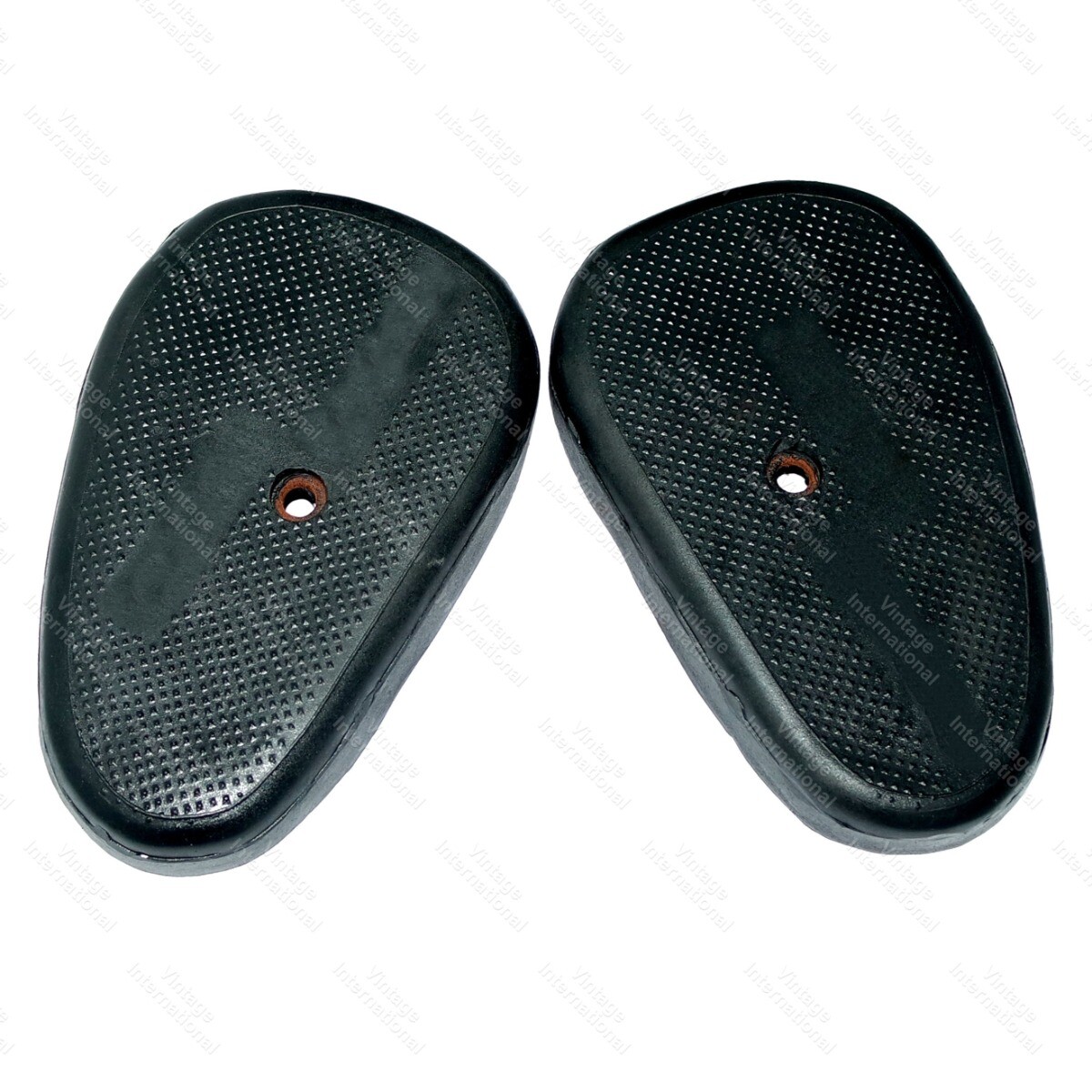 Fits Royal Enfield 350 500cc Black Rubber Knee Pad Set  