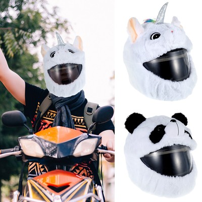 Helmet Plush Cover Cute Motorcycle Helmet Cover Animal Panda Protection Cover◈