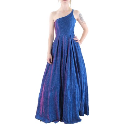B. Darlin Womens Blue Shimmer Formal Evening Dress Gown Juniors 13/14 BHFO 9533
