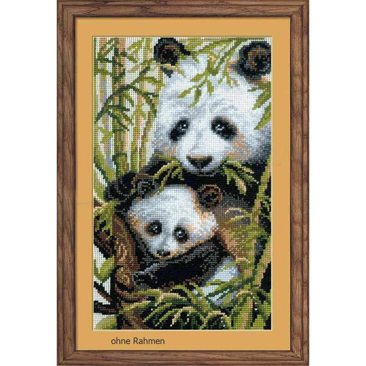 Kit de broderie Riolis ours panda, point de croix compté, modèle de comptage