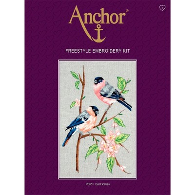 Anchor stamped Satin Stitch kit ''Bullfinches'', DIY
