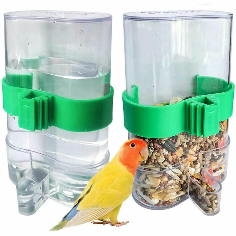 Hanging Bird Feeder Waterer With Clip  Pet Bird Dispenser Bottle Drink Cup