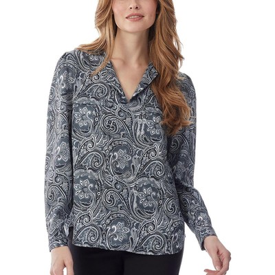 

Женская черная блузка с принтом пейсли Jones New York  BHFO 9412, Onyz/dove gray combo