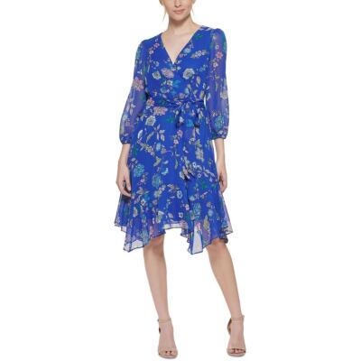 

Женское шифоновое рабочее платье с запахом Jessica Howard Petites BHFO 3224, Royal