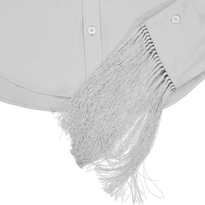 Pre-owned Burberry Silky Wool Jersey Shirt With Panelled Sleeve In Gray