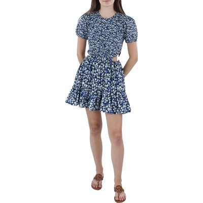 Женское короткое мини-платье French Connection Bethany темно-синего цвета с вырезом 0 BHFO 1090