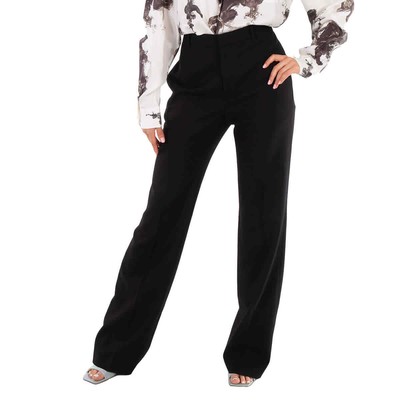 Pre-owned Balenciaga Ladies Black Wool Gabardine Tailored Pants
