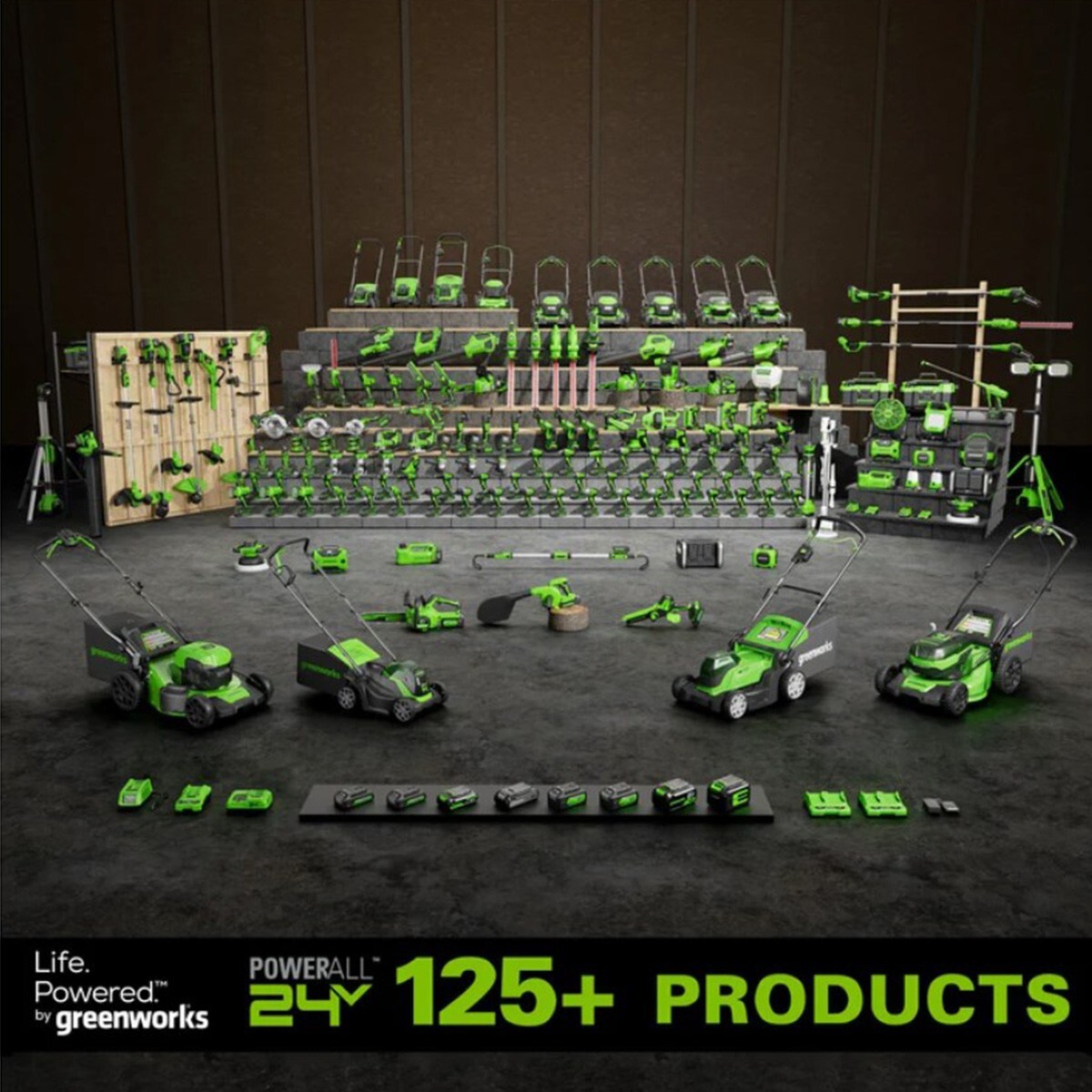 Greenworks 48V (2x24V) 16 inch Chainsaw with (2) 4Ah Battery & DualSlot Charger