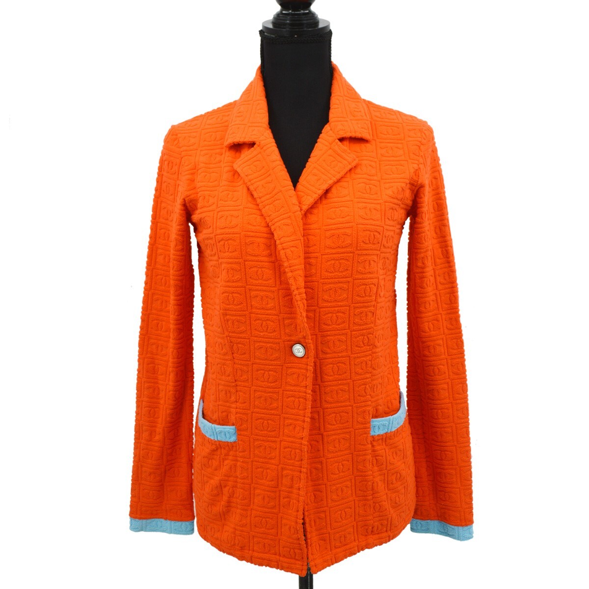 Chanel 02S #38 Long Sleeve Single Breasted Jacket Bi-color