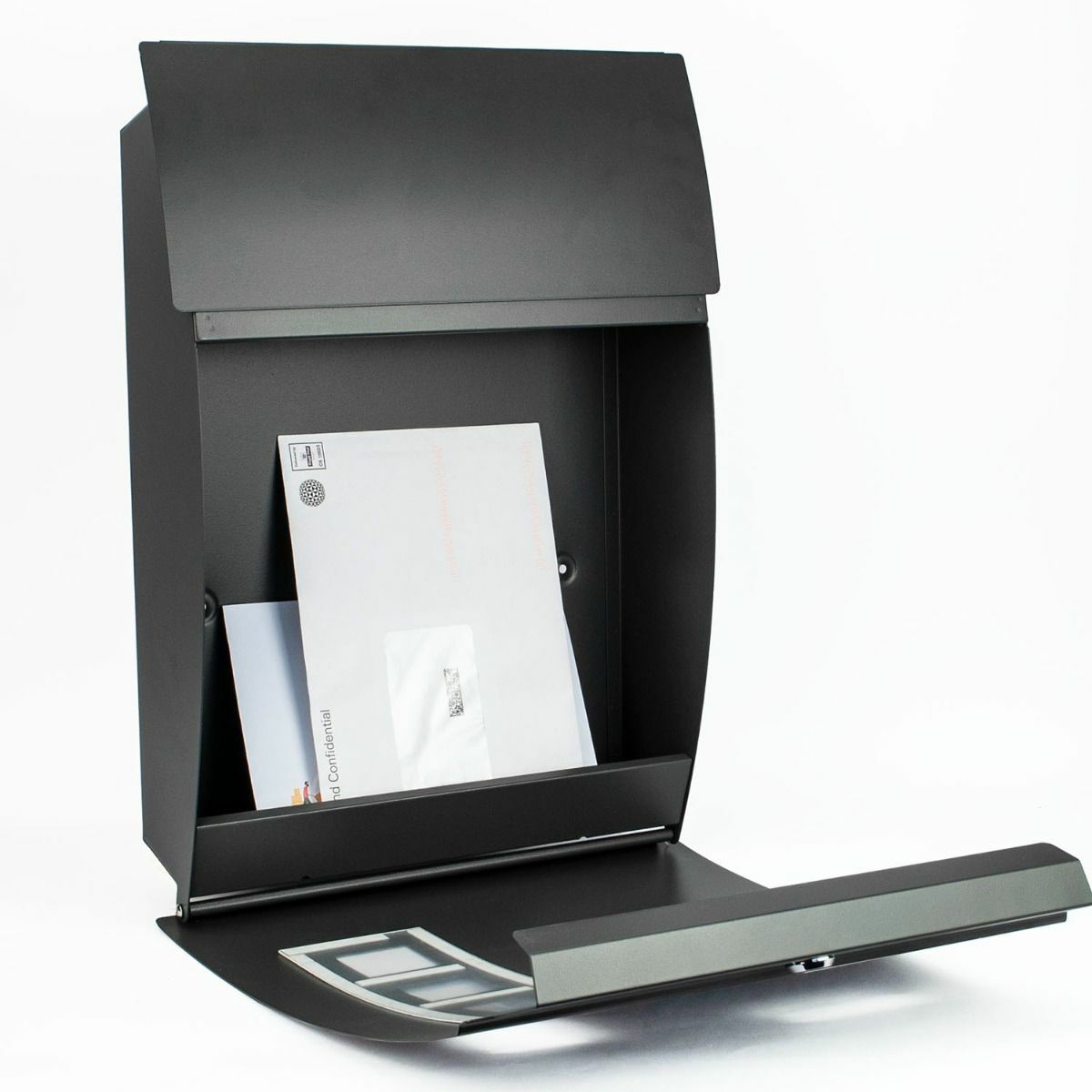 Large Wall Mounted Letter Box Steel Secure Mail Post Key Lock Curved Home Office - Picture 7 of 8