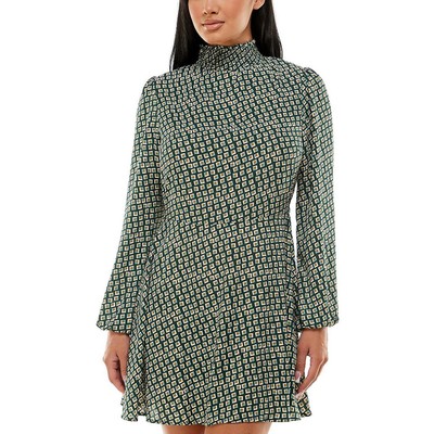 Безмолвное женское зеленое платье-футляр с принтом и длинными рукавами для юниорок S BHFO 5822