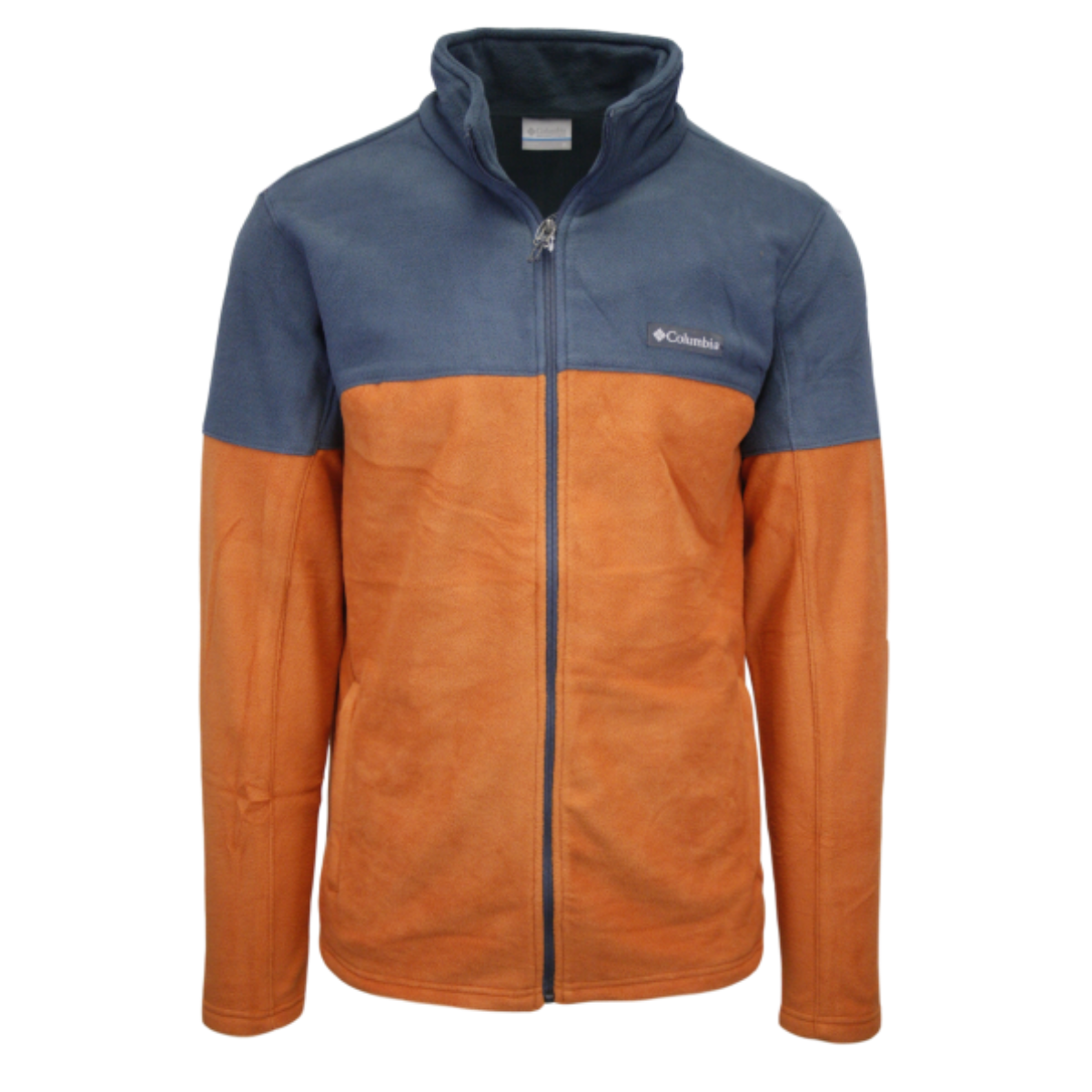 orange columbia fleece jacket