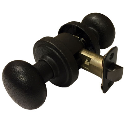 Rustic Black Sandcast Style Solid Mushroom Passage Door Knob HEAVY