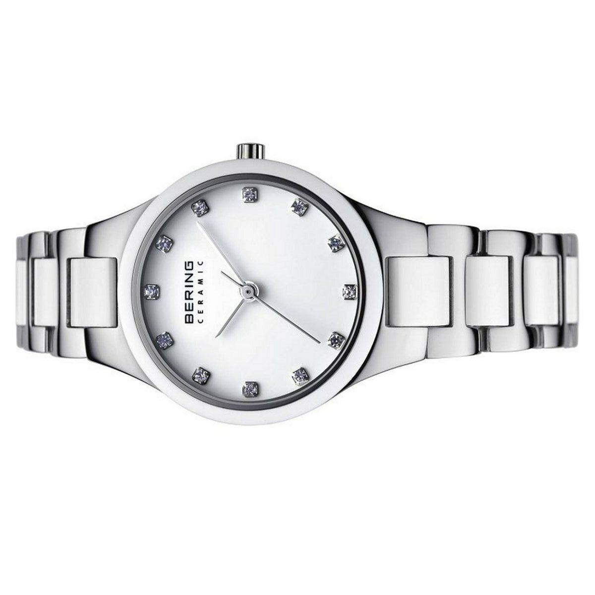 Pre-owned Bering Ladies Watch Wristwatch Slim Ceramic - 32327-754 Stainless Steel