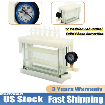 12 Position solid phase extraction vacuum SPE manifold e For Lab areas US Stock
