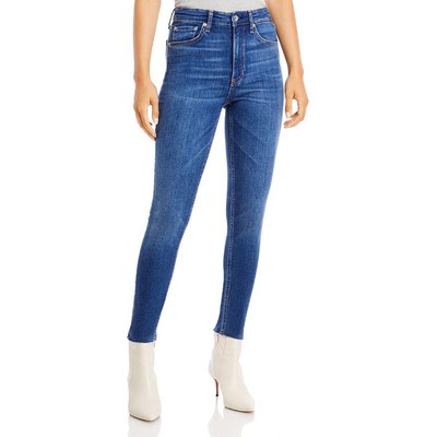 Женские джинсы-скинни Rag & Bone Nina Blue с высокой посадкой по щиколотку 27 BHFO 4852