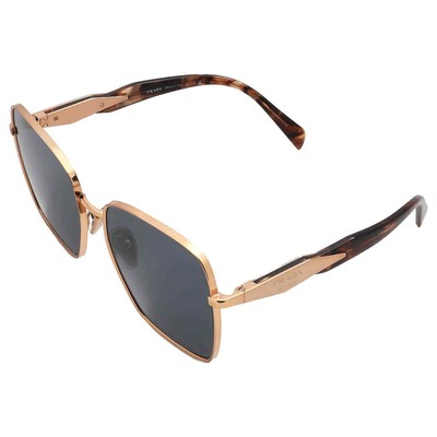 Pre-owned Prada Dark Grey Butterfly Ladies Sunglasses Pr 64zs Svf09t 57 Pr 64zs Svf09t 57 In Gray