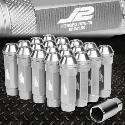 J2 ENGINEERING 7075 АЛЮМИНИЙ M12X1.5 20ШТ 70 ММ НАБОР ГАЕК С ОТКРЫТЫМ НАКОНЕЧНИКОМ и КЛЮЧОМ СЕРЕБРИСТОГО ЦВЕТА