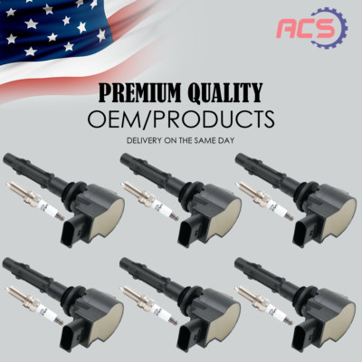 6X Ignition Coil+Spark Plugs For Mercedes-Benz GLK350 E350 C300 C350 ML350 UF535
