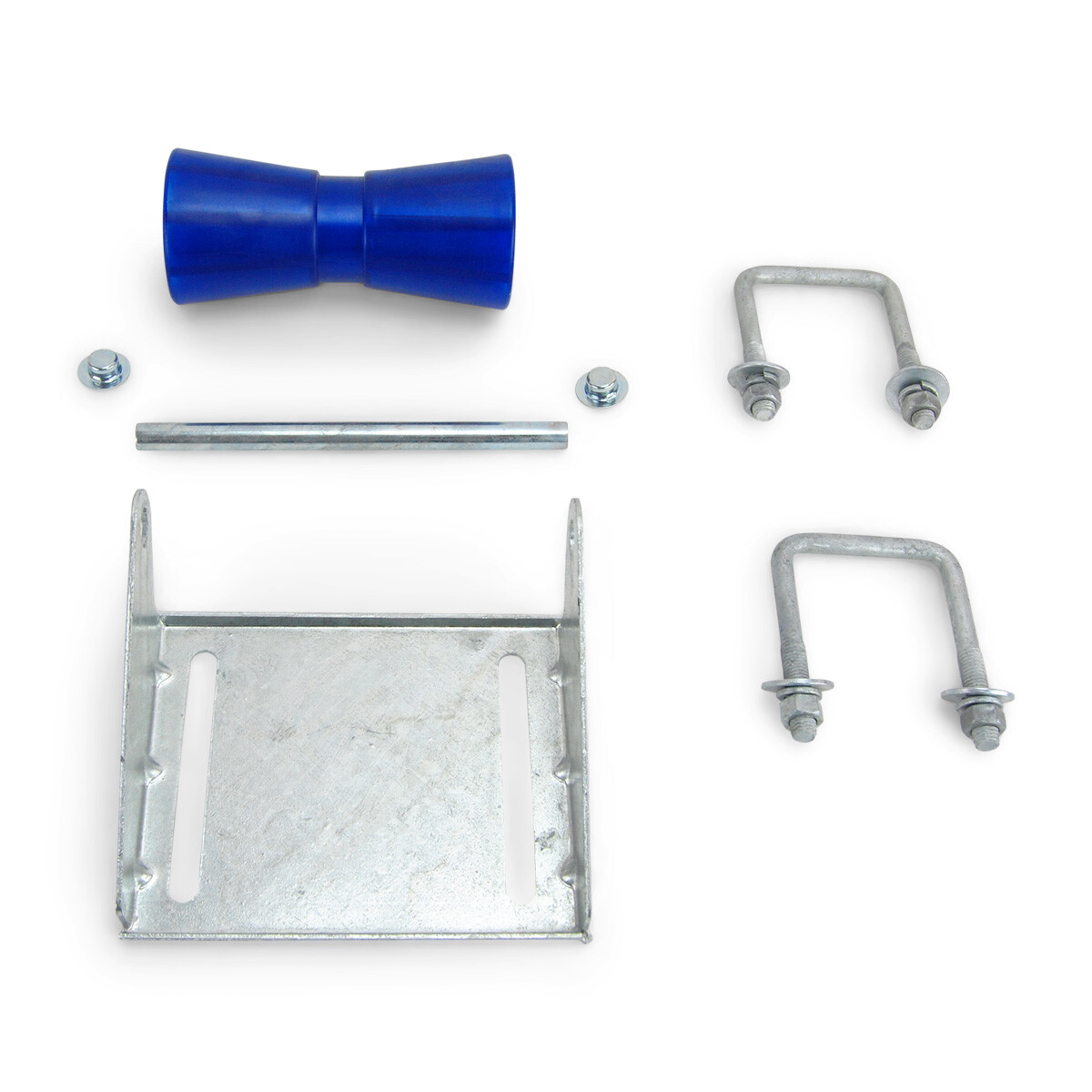 8" Blue Poly Vinyl Boat Trailer Keel Roller Bracket Kit for 3 x 3