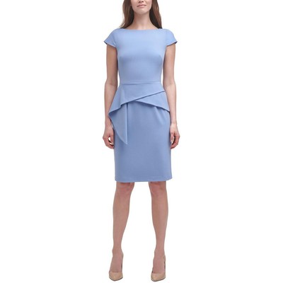 

Vince Camuto Женское синее облегающее платье миди с драпировкой спереди Petites  BHFO 0040, Periwinkle