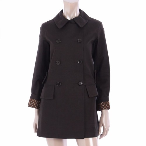 LOUIS VUITTON ダミエトレンチコートM 38 レディース ブラック LOUIS VUITTON ダミエトレンチコートM 38 レディース ブラック