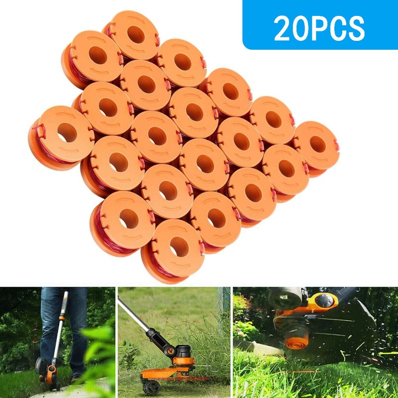 20Pack WORX WA0010 Replacement Spool Line For Grass Trimmer Edger 10FT Cap Cover