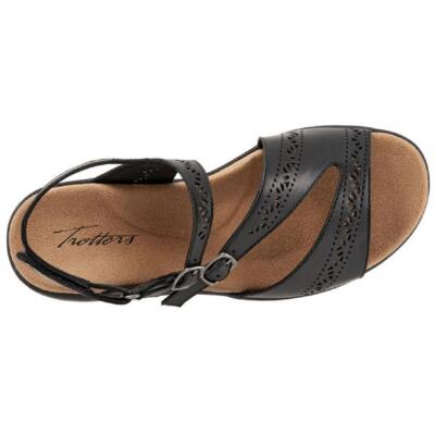 

Женские кожаные сандалии с ремешками на пятке Trotters Razzi на плоской подошве BHFO 4000, Razzi