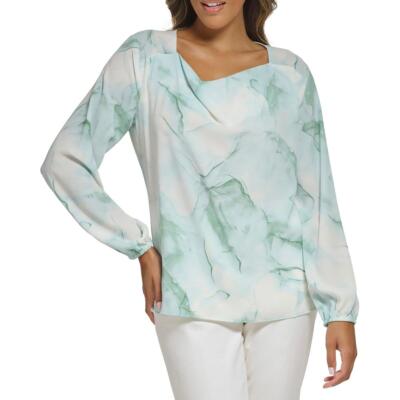 Женская синяя шифоновая офисная блузка-рубашка Calvin Klein для карьеры XL BHFO 3421