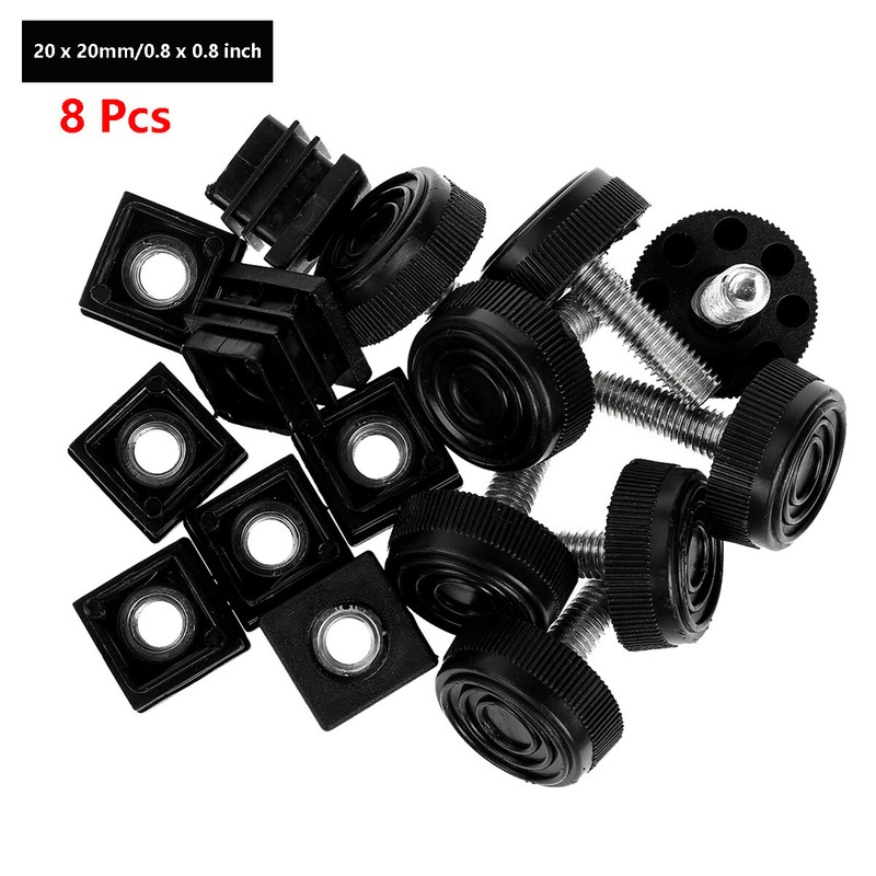 8Pcs 0.8//1.0//1.2-inch Chair//Desks Leg Tips with Adjustable Screw Leveling Feet