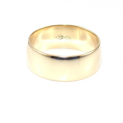 10K Yellow Gold Wide Classic Wedding Band Ring Size 8