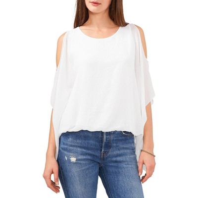 

Женская блузка с прозрачным пуловером и круглым вырезом Vince Camuto BHFO 0794