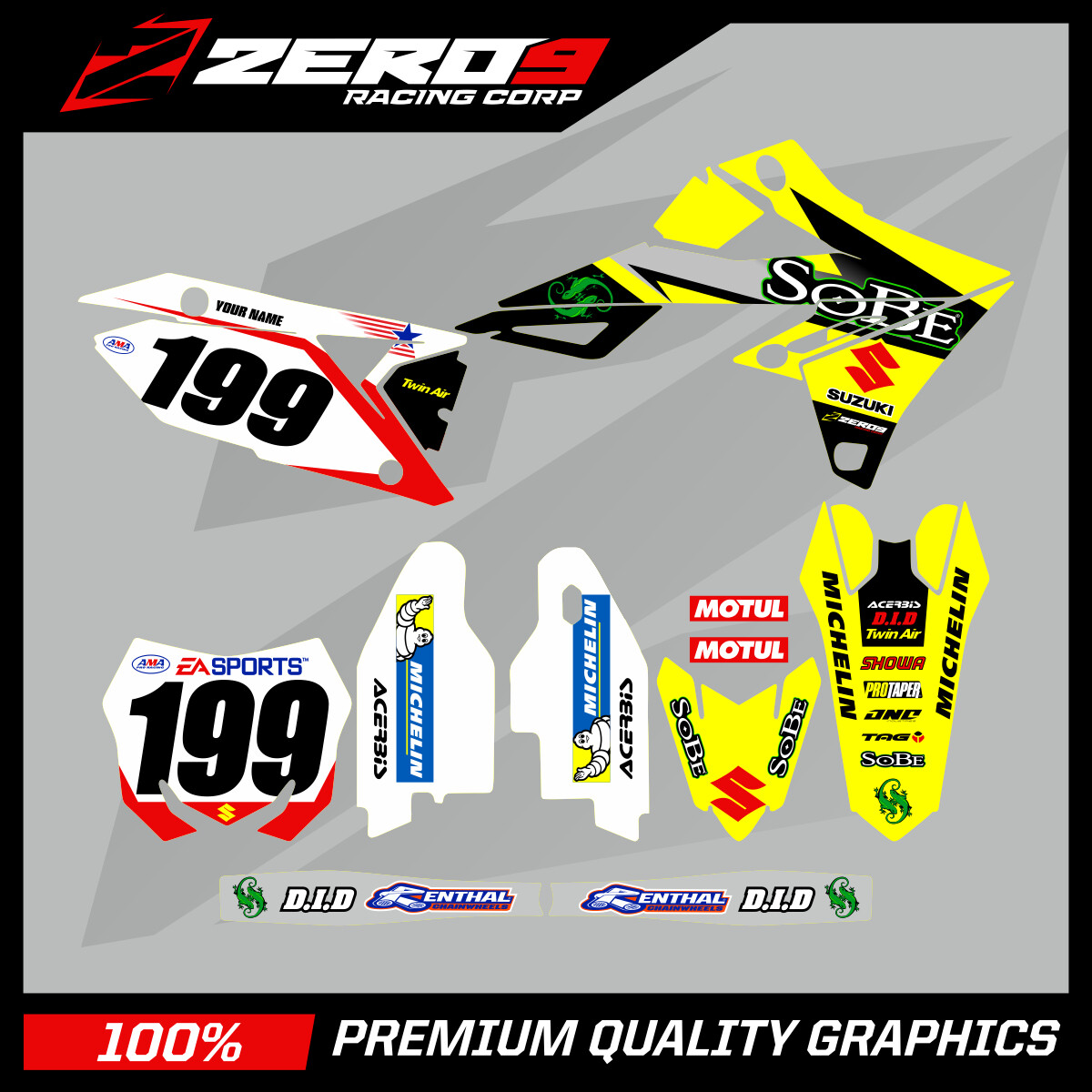 Custom MX Graphics Kit: SUZUKI RM RMZ 125 - 450 - SOBE PASTRANA | eBay