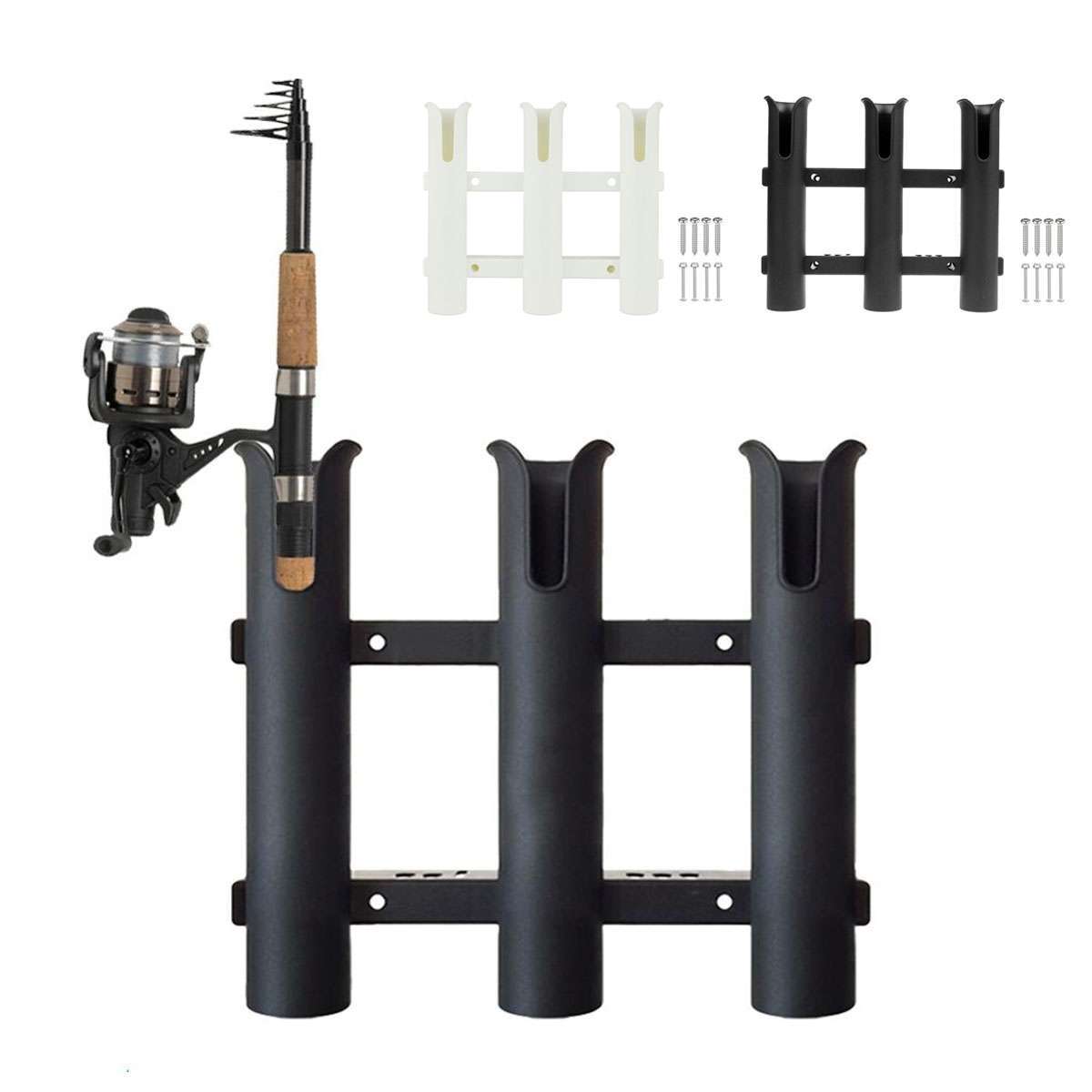 Plastic 3 Tube Fishing Rod Holder Rack Tools