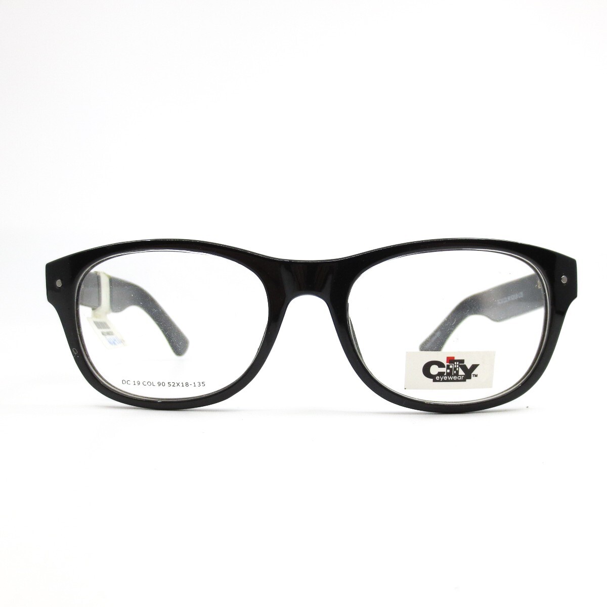 City Eyewear DC 19 COL 90 Eyeglasses Frames Black Square Full Rim 52-18-135