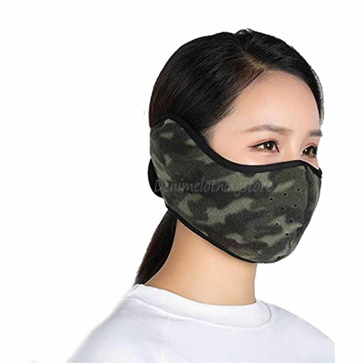 2 pcs Men Women Winter Ski Mask Outdoor Protect Face Cover Earmuffs Balaclava 
