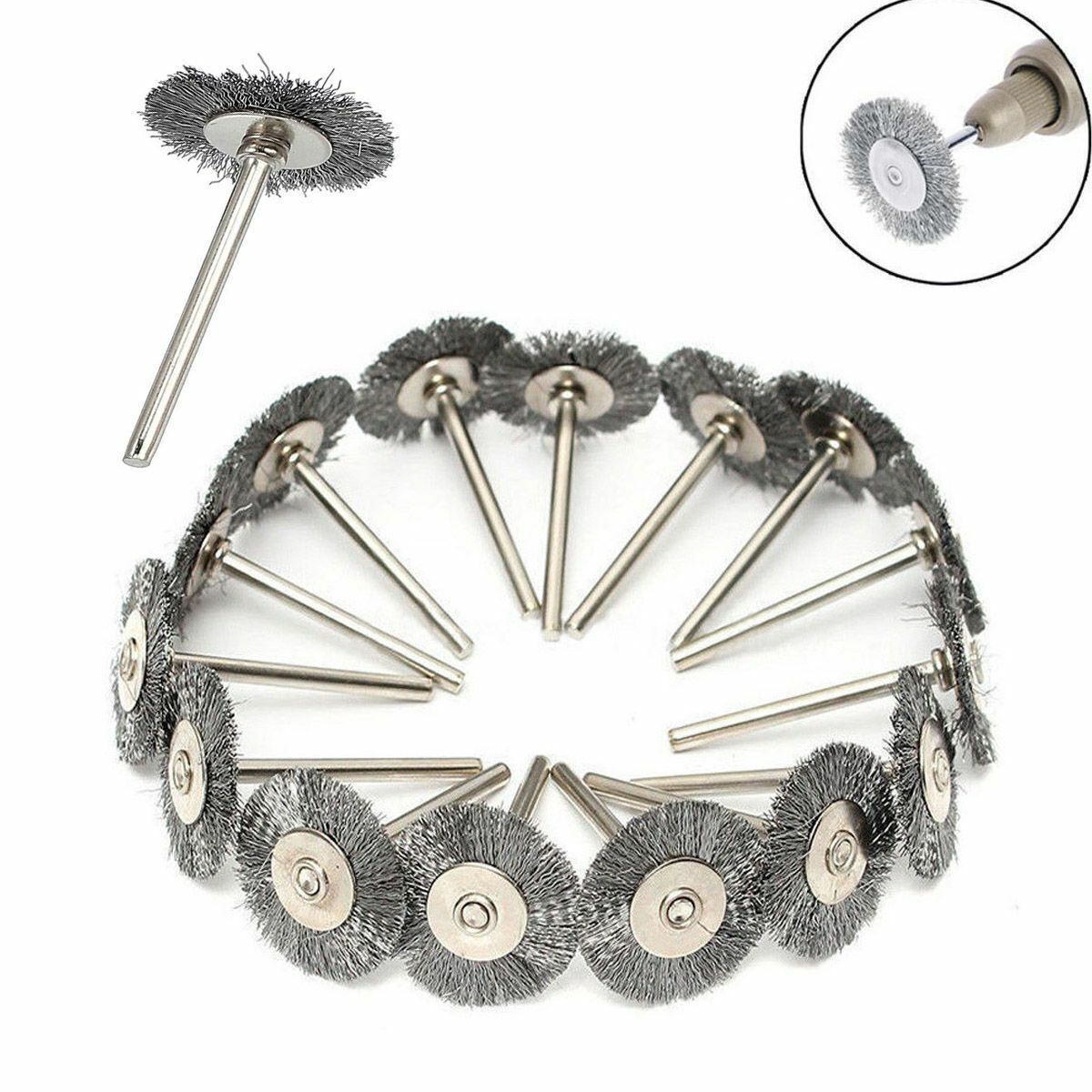 15Pack/Set Stainless Steel Wire Brush For Dremel Rotary Tool die grinder wheel