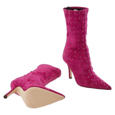Pre-owned Paris Texas Ladies Pink Ruby Holly Mama Ankle Boots, Brand Size 37 (us Size 7)