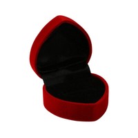 Red Love Heart Velvet Ring Box Holder Gift Romance Engagement Wedding Proposal