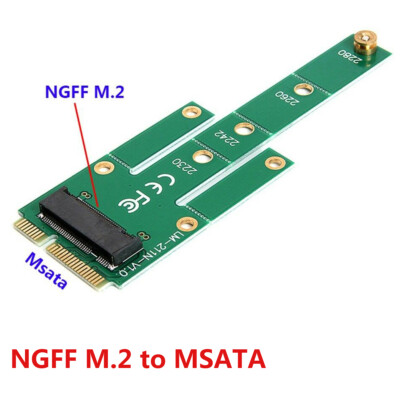 NGFF M.2 B Key SATA-Based SSD to 2242 2230 2260/80 Mini PCI-e mSATA Adapter Card