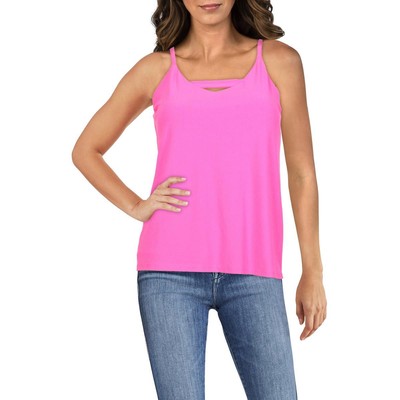 

Женская розовая блузка без рукавов Bar III с вырезом, топ с бретелькой на бретельках, рубашка  BHFO 2824, Pink bon bon