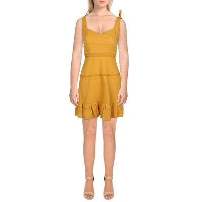 Женское короткое летнее мини-платье City Studios желтого цвета с аппликацией S BHFO 3784