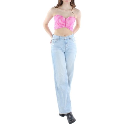 

Женская розовая короткая рубашка на молнии Ganni, укороченный топ  BHFO 6860, Dreamy daze phlox pink
