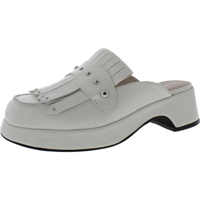 Полностью черные женские шлепанцы Kiltie Stud Mule из белой кожи 36 Medium (B,M) BHFO 4570