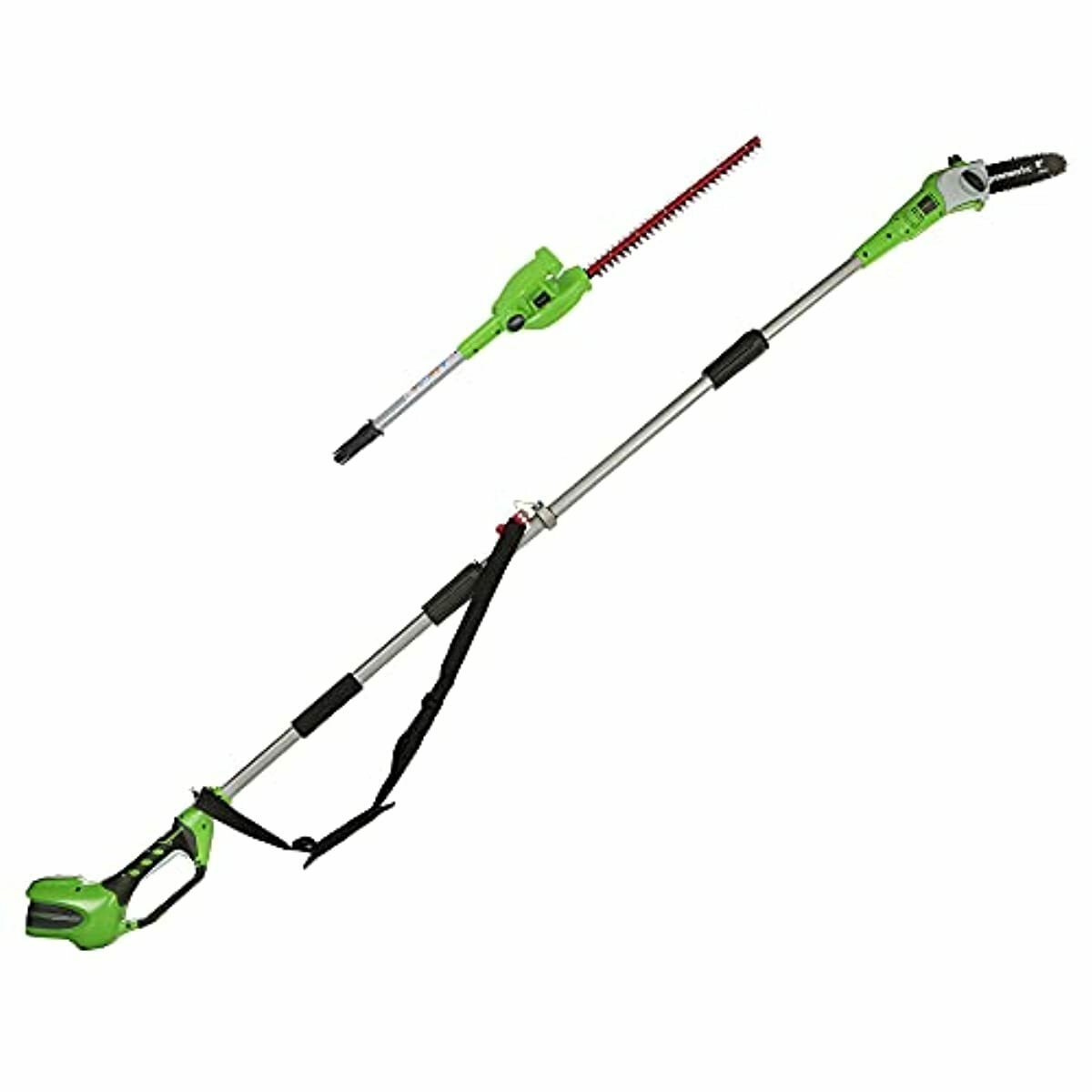 Greenworks 40 V 20 cm Pole Saw and 51 cm Hedge Trimmer 2-in-1 Battery Powered